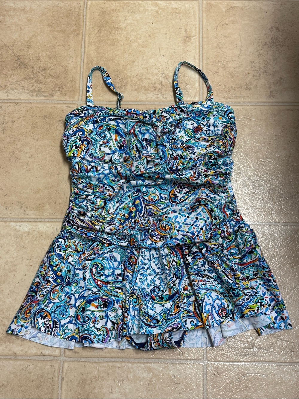 Polo by Ralph Lauren Blue Multi Paisley One-Piece Swimdress